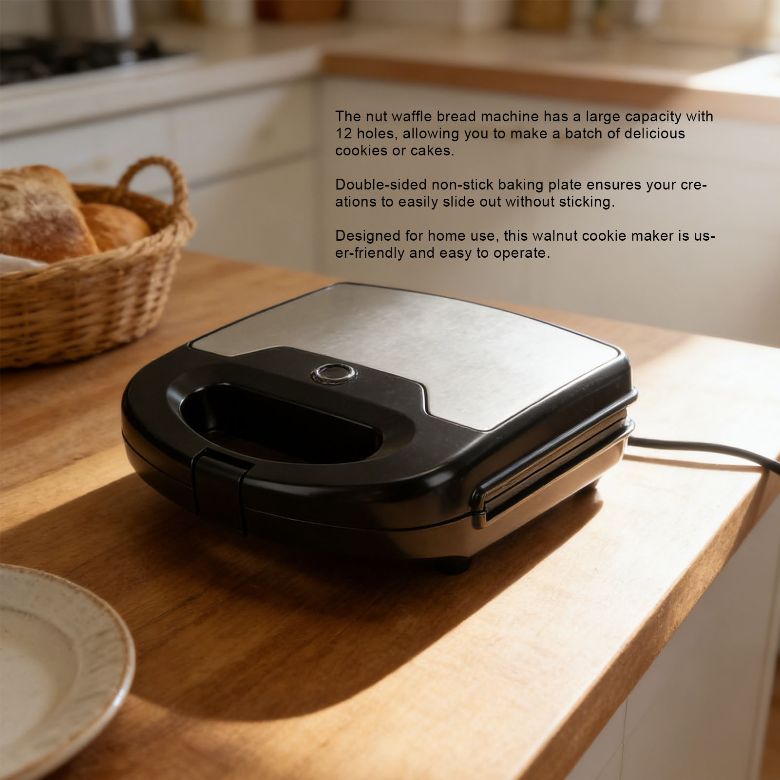 Mini Waffle Maker Machine - ماكينة صنع الكوكيز والوافل الكهربائية متعددة