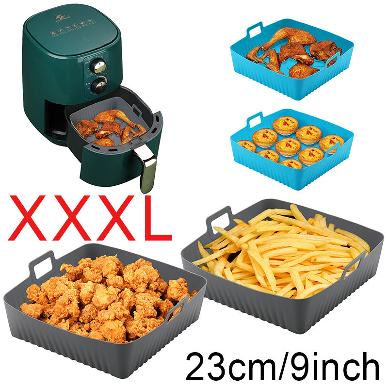 Air Fryer Silicone Pot Liner - قوالب بطانات مقلاة هوائية كبيرة مربعة