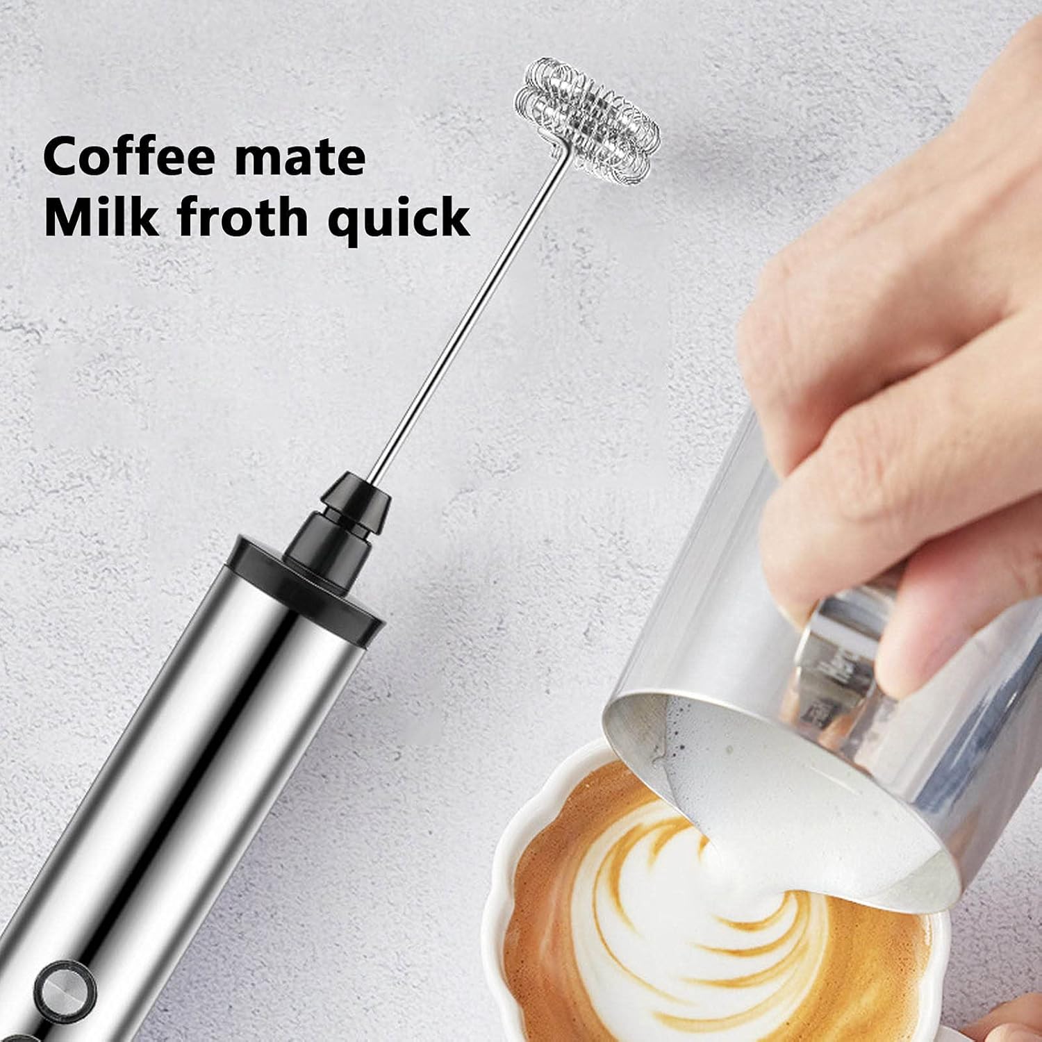 Electric Milk Frother Handheld - خلاط حليب كهربائي محمول 3 في