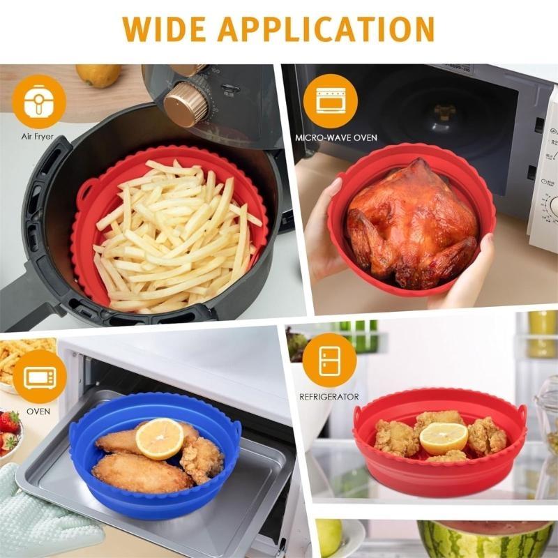 Air Fryer Silicone Pot Liner - D0AB 2-Pack سلة أوعية سيليكون للمقلاة