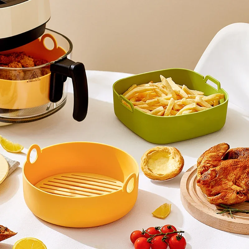 Air Fryer Silicone Pot Liner - بطانات المقلاة الهوائية المستديرة ، وعاء