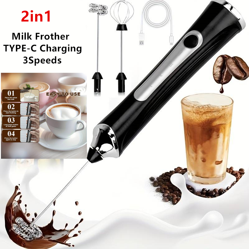 Electric Milk Frother Handheld - خفاقة حليب كهربائية لاسلكية وخلاط بيض