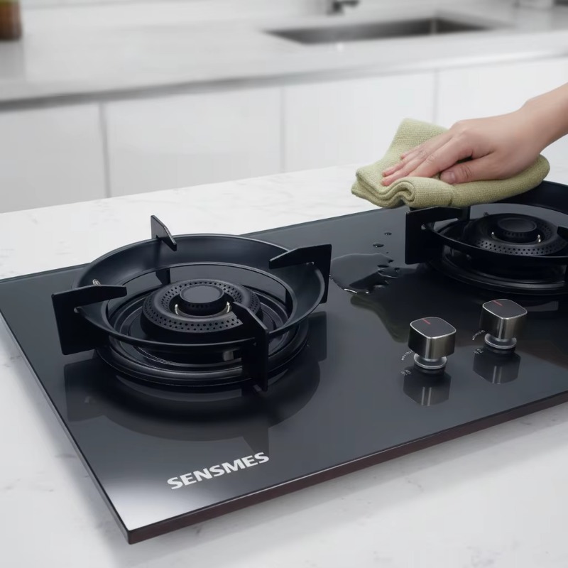 Kitchen Appliances - موقد غاز مدمج بلوحت زجاجية سوداء