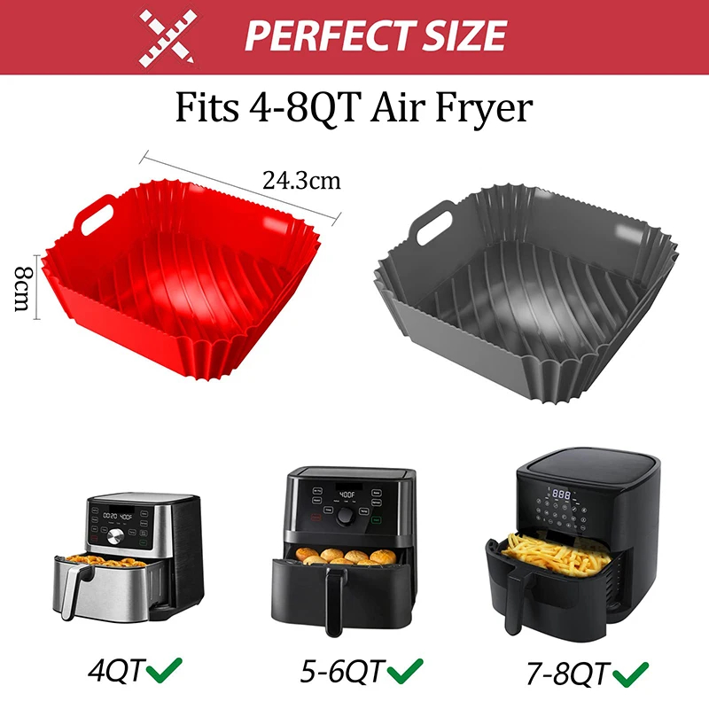 مقلاة هوائية كبيرة سلة سيليكون - مراجعة Air Fryer Silicone Pot Liner وسعره