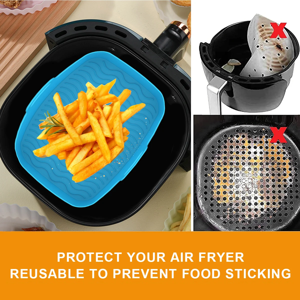 2 قطعة مقلاة الهواء سيليكون بط - مراجعة Air Fryer Silicone Pot Liner وسعره