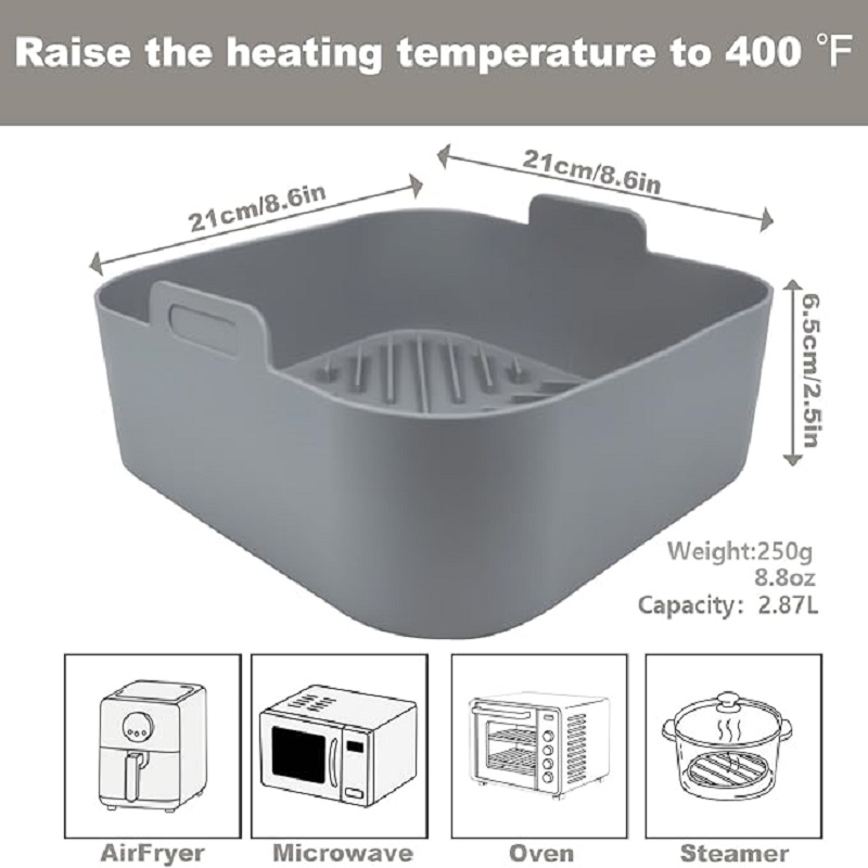 غير عصا 8.2 بوصة مقلاة الهواء  - مراجعة Air Fryer Silicone Pot Liner وسعره