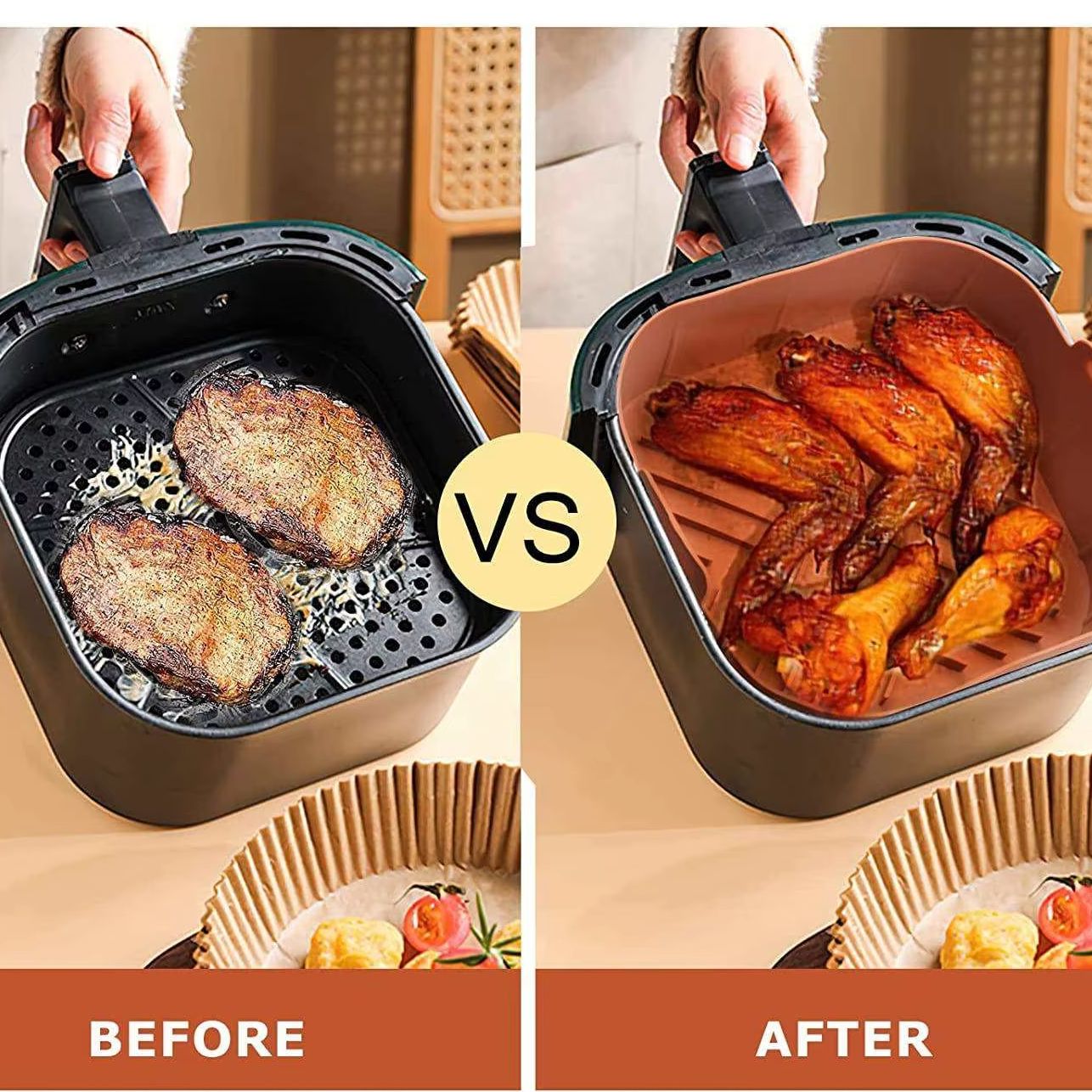 غير عصا 8.2 بوصة مقلاة الهواء  - مراجعة Air Fryer Silicone Pot Liner وسعره