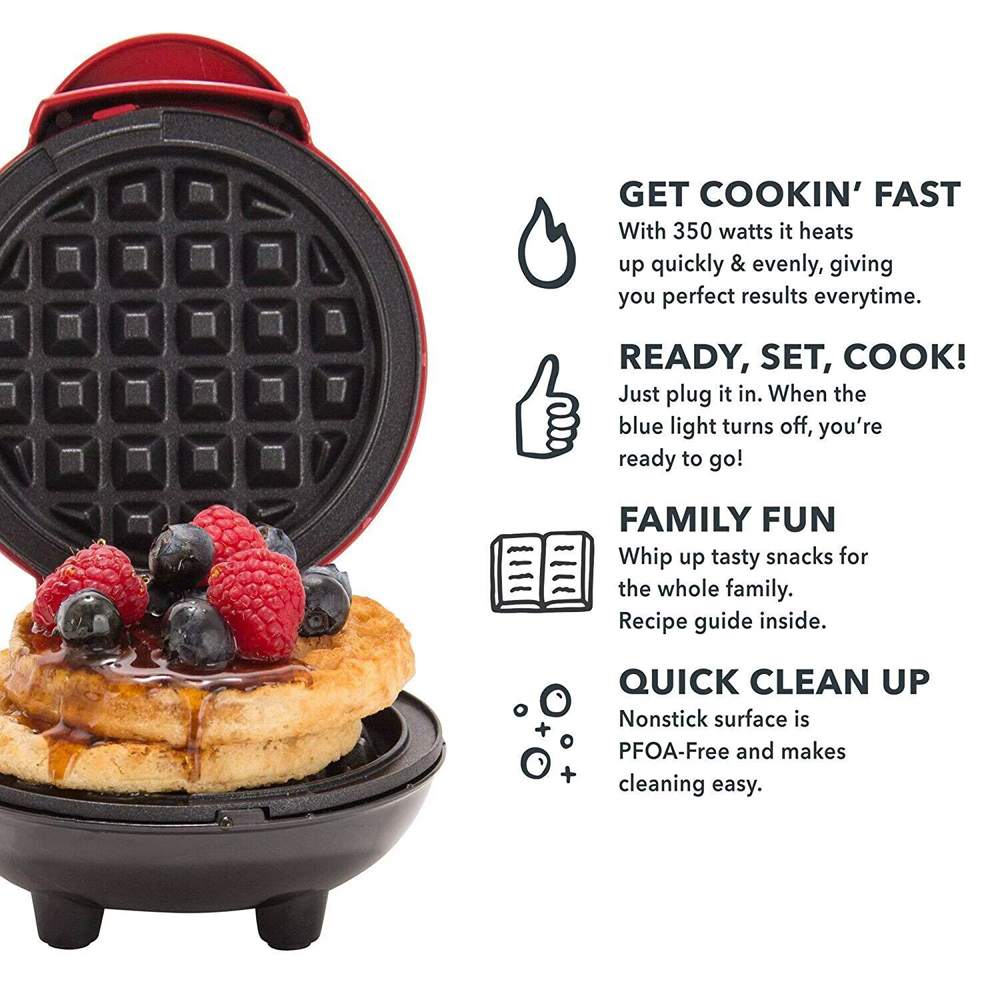 جهاز صنع الوافل الصغير، فرن كع - مراجعة Mini Waffle Maker Machine وسعره