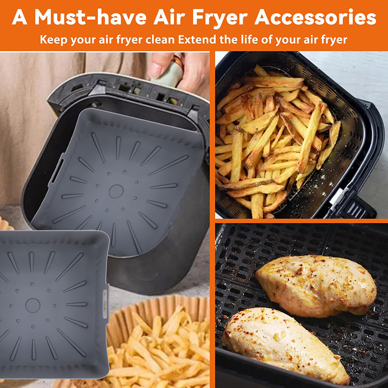 قوالب بطانات مقلاة هوائية كبير - مراجعة Air Fryer Silicone Pot Liner وسعره