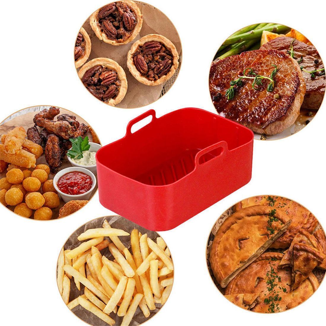 ملحقات مقلاة هوائية ، سلة سيلي - مراجعة Air Fryer Silicone Pot Liner وسعره