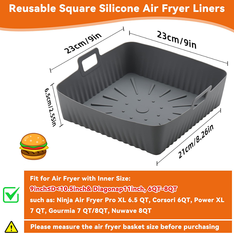 كبير 23 سنتيمتر مقلاة الهواء س - مراجعة Air Fryer Silicone Pot Liner وسعره