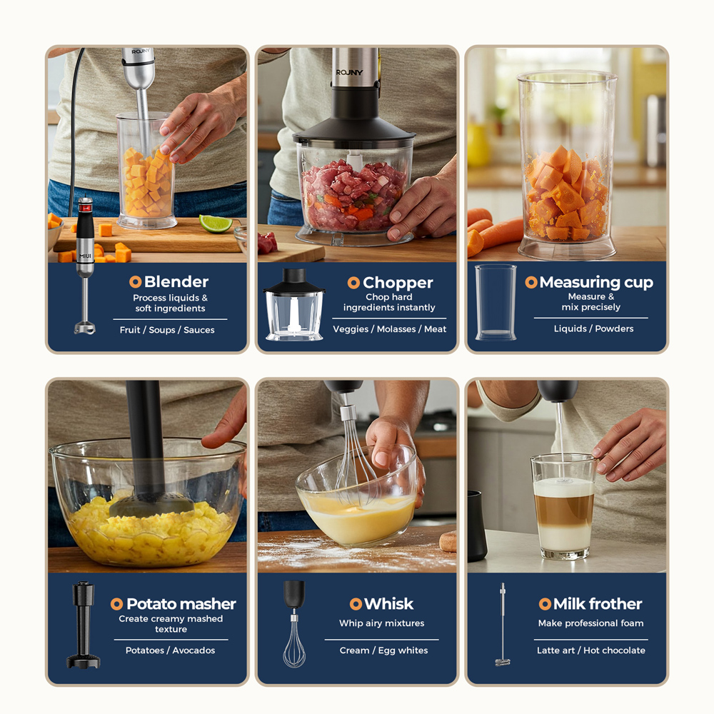 خلاط يدوي كهربائي متعدد الاستخ - مراجعة Immersion Hand Blender Set وسعره