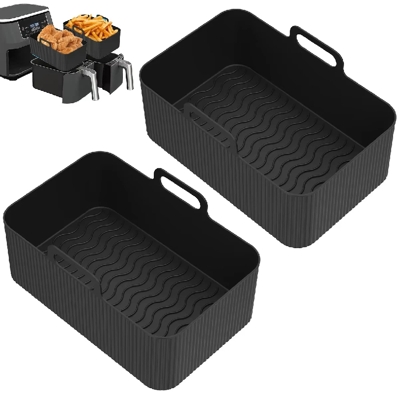 قطعتان من وعاء السيليكون للمقل - مراجعة Air Fryer Silicone Pot Liner وسعره