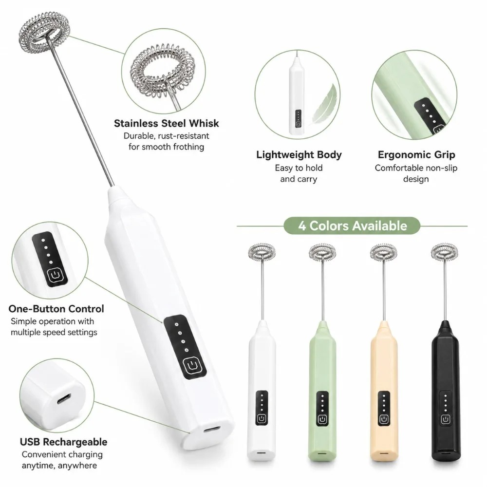 جهاز خفق الحليب وخفق البيض الك - مراجعة Electric Milk Frother Handheld وسعره