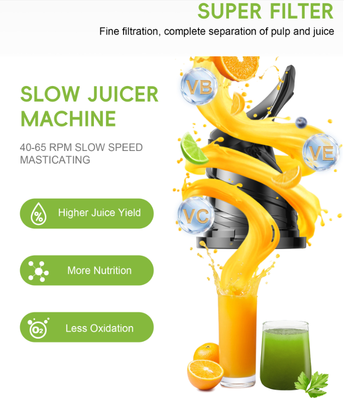 عصارة كهربائية تجارية محمولة ص - مراجعة Electric Slow Juicer Cold Press وسعره