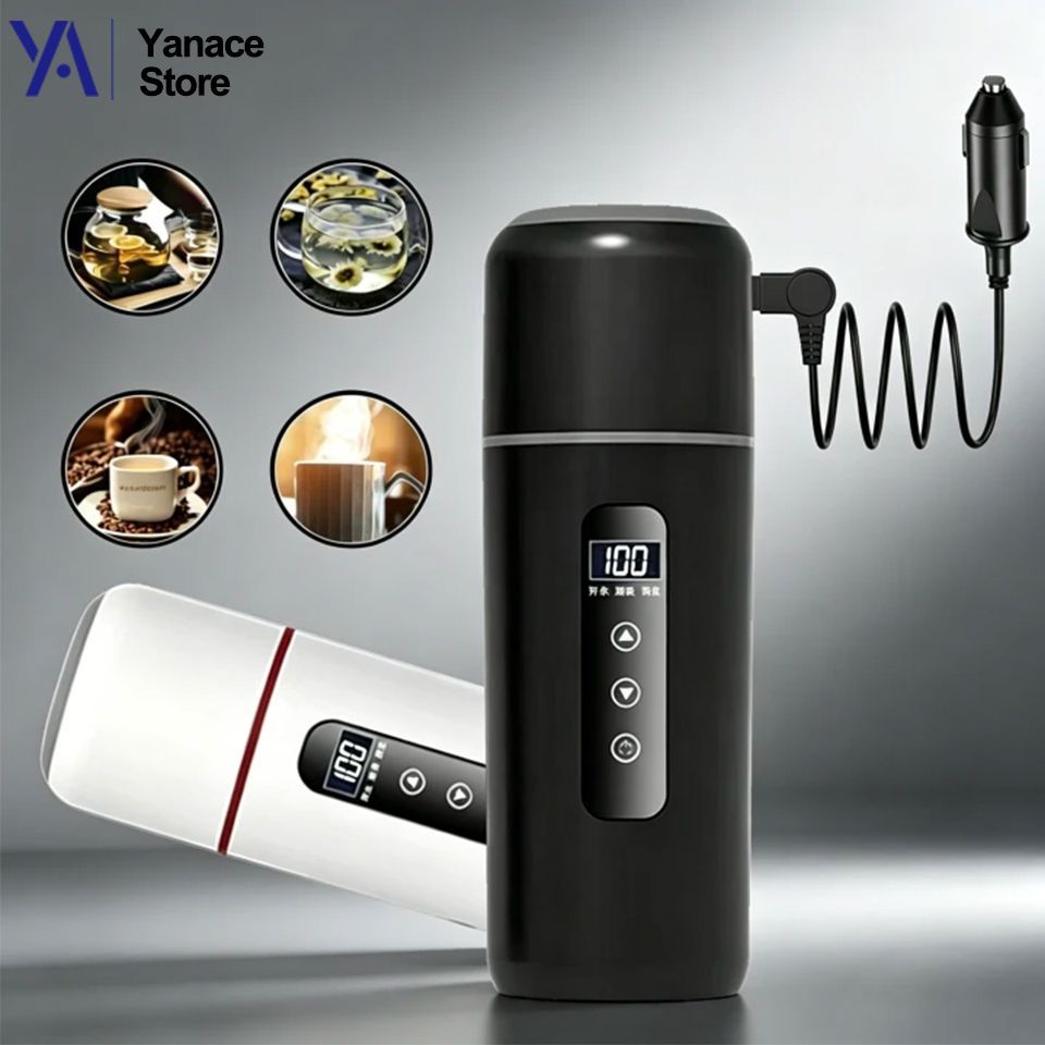 كوب تسخين للسيارة 12 فولت/24 ف - مراجعة Electric Kettle Temperature Control وسعره