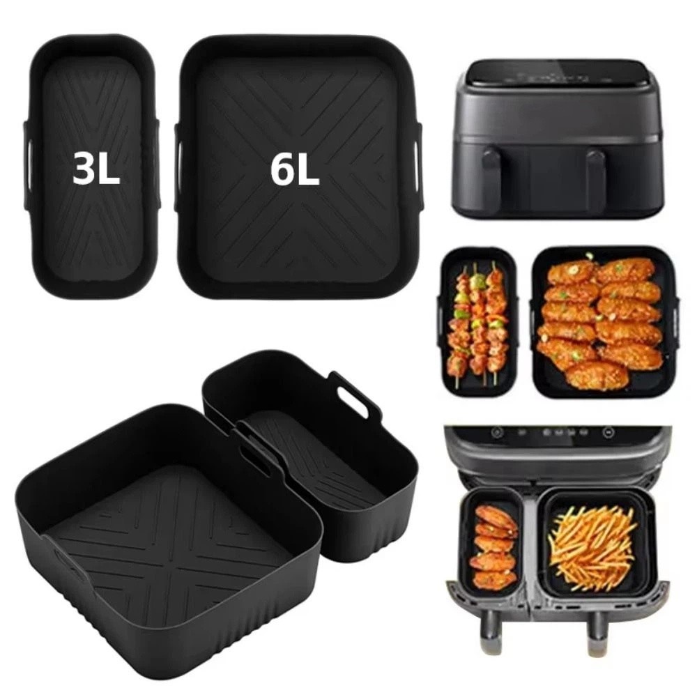 بطانة مقلاة هوائية سعة 6 لتر/3 - مراجعة Air Fryer Silicone Pot Liner وسعره