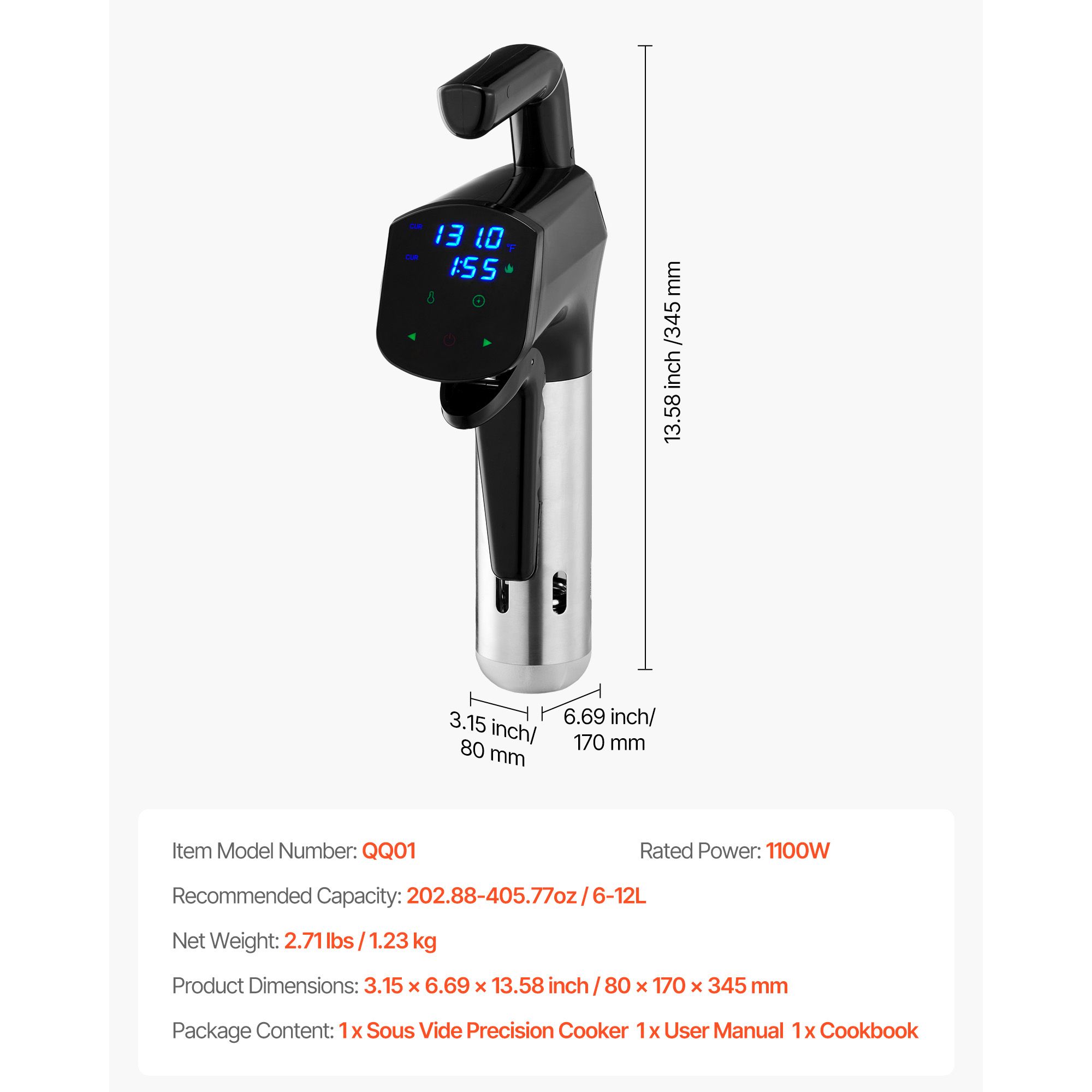 جهاز طهي سو فيد دقيق، 1100 واط - مراجعة Digital Sous Vide Precision Cooker وسعره