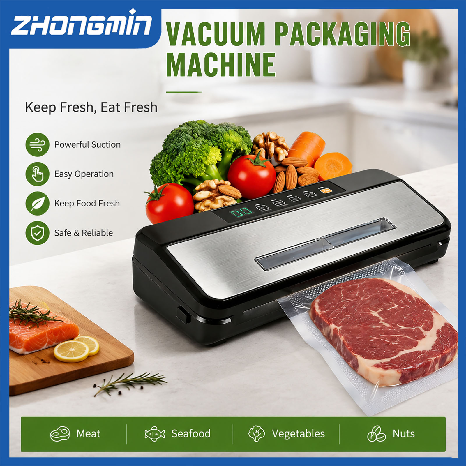 آلة تفريغ الهواء متعددة الوظائ - مراجعة Food Vacuum Sealer Machine وسعره