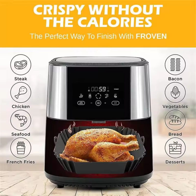 1 قطعة صينية وعاء المقلاة الهو - مراجعة Air Fryer Silicone Pot Liner وسعره