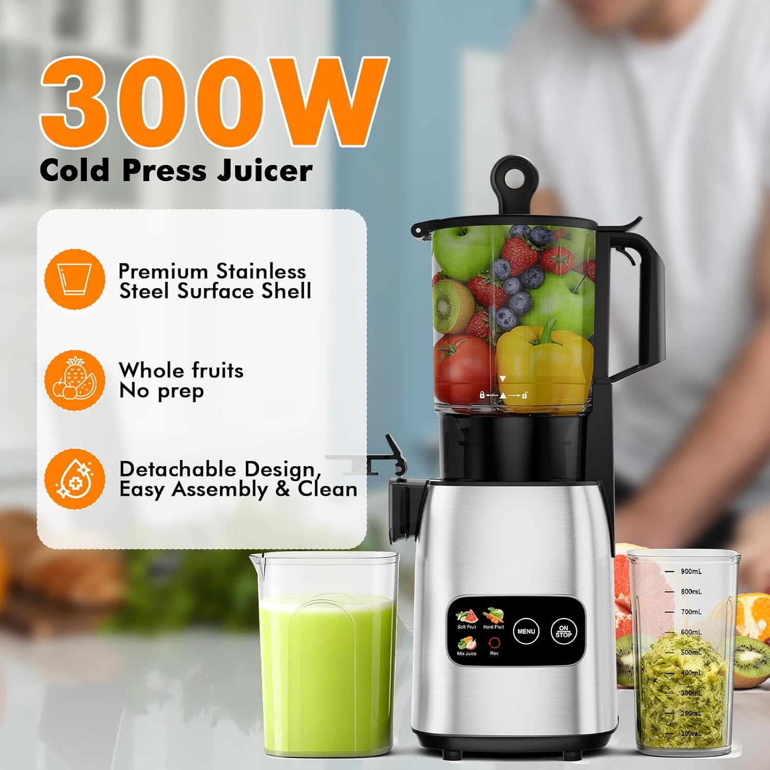 عصارة بطيئة الدوران تعمل بالضغ - مراجعة Electric Slow Juicer Cold Press وسعره