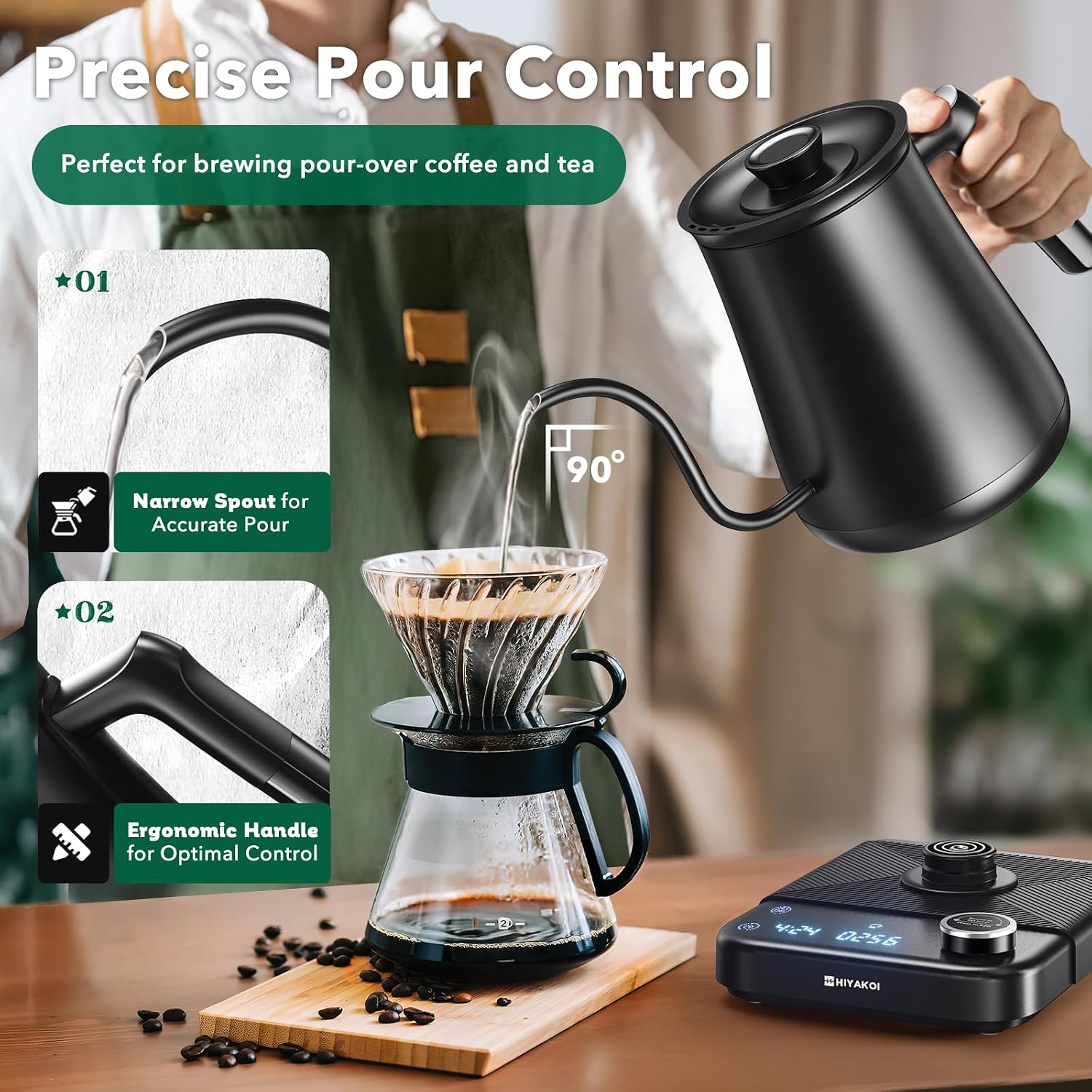 غلاية كهربائية بعنق مرن مع تحك - مراجعة Electric Kettle Temperature Control وسعره