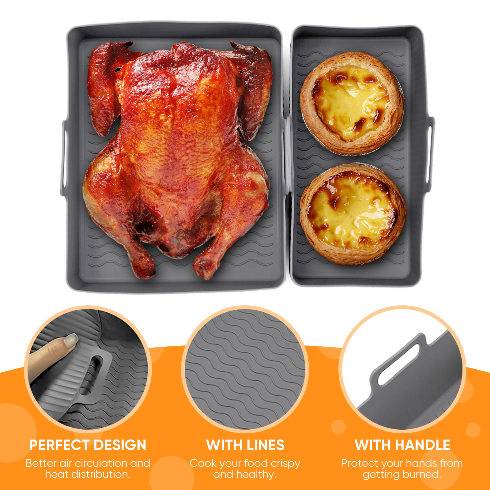 2 قطعة مجموعة سيليكون الهواء ا - مراجعة Air Fryer Silicone Pot Liner وسعره